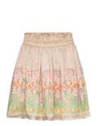 Caisa Silk Skirt Patterned Malina