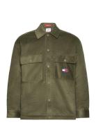 Tjm Sherpa Lined Cord Overshirt Khaki Tommy Jeans