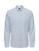 Onscaiden Ls Stripe Linen Shirt 660 Noos Blue ONLY & SONS