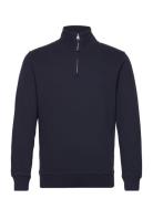 Waffle Texture Half Zip Navy GANT