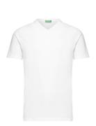 V Neck T-Shirt White United Colors Of Benetton
