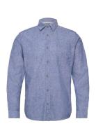 Cotton Linen Shirt Blue Tom Tailor