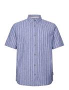 Checked Cotton Linen Shirt Blue Tom Tailor