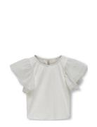 Kmgsine S/L Glitter Top Jrs White Kids Only