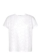 Openwork Cotton-Blend T-Shirt White Mango