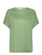 100% Linen T-Shirt Green Mango