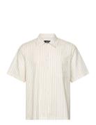 Cotton Linen Mateo Stripe Shirt Ss Cream Mads Nørgaard