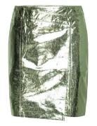 D6Meadow Metalic Leather Skirt Green Dante6