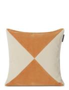 Patched Organic Cotton Velvet Pillow Cover Orange Lexington Home