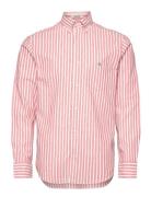 Reg Cotton Linen Stripe Shirt Pink GANT