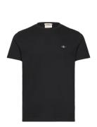 Slim Pique Ss T-Shirt Black GANT