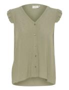 Karonna Sleeveless Shirt Khaki Kaffe