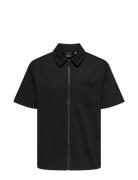 Onsanton Pique Ss Shirt Black ONLY & SONS