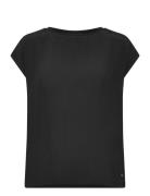 Albony Drop Shoulder Round Neck Tee Black Tamaris Apparel