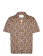 Hendrix Aop Ss Shirt Cream Les Deux