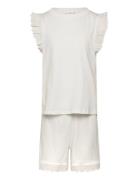 Ruffled Cotton Pyjamas White Mango