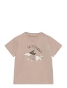 T-Shirt Ss Print Beige Huttelihut
