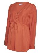 Mlalicia Lia L/S Wo Top 2F A. Orange Mamalicious