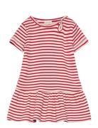 Dress S/S Modal Striped Red Petit Piao