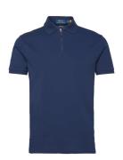Custom Slim Fit Stretch Mesh Polo Shirt Blue Polo Ralph Lauren