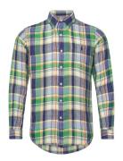 Custom Fit Plaid Linen Shirt Green Polo Ralph Lauren