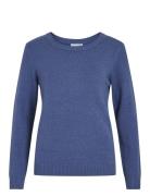 Viril O-Neck L/S Knit Top - Noos Blue Vila