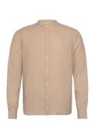 Theo Linen Stand Shirt Beige Mos Mosh Gallery