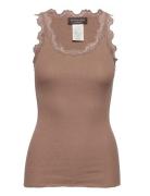 Rwbabette Sl U-Neck Long Lace Top Brown Rosemunde