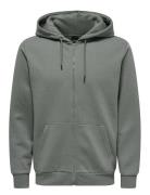 Onsceres Life Zip Thr. Hoodie Sweat Grey ONLY & SONS