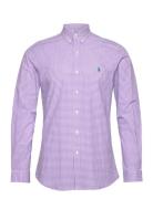 Slim Fit Gingham Stretch Poplin Shirt Purple Polo Ralph Lauren