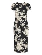 Floral Jersey Twist-Front Midi Dress Black Lauren Ralph Lauren