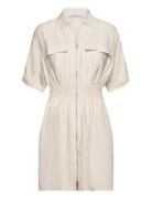 Viscose Day Dress Cream Calvin Klein Jeans