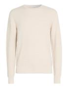 Waffle Structure Sweater Beige Calvin Klein