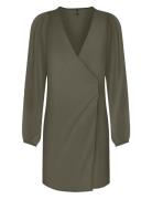 Onlalma Life Vis L/S Gina Dress Solid Green ONLY