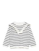 Ruffle Striped Sweater White Mango