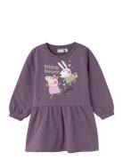 Nmfamira Peppapig Ls Swe Dress Bru Cplg Purple Name It