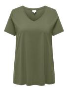 Carbonnie Life S/S V A-Shape Tee Noos Green ONLY Carmakoma