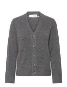 Slfmaline New Ls Knit Short Cardi Noos Grey Selected Femme