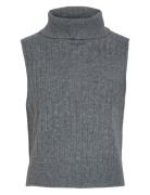 Vibeluna High Neck S/L Knit Vest-Noos Grey Vila