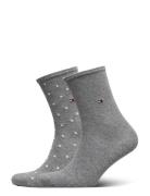 Th Women Sock Dot 2P Grey Tommy Hilfiger