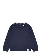 Round Neck Knit Sweater Navy Mango