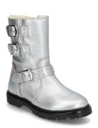 Boots - Flat - With Zipper Silver ANGULUS