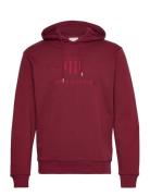 Reg Tonal Shield Hoodie Burgundy GANT