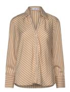 Striped Flowy Shirt Brown Mango