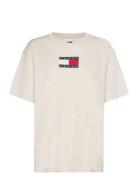 Tjw Rlx Melange Flag Tee Ext Cream Tommy Jeans