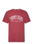 Tjm Reg Arc Varsity Washed Tee Red Tommy Jeans