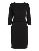 Scuba Crepe Dress Front Twist Black Calvin Klein