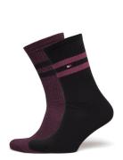 Th Men Sock 2P Mouline Sport Stripe Burgundy Tommy Hilfiger