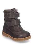 Rub Sole™ Velcro Boot Tex Brown Pom Pom