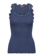 Rwbabette Sl U-Neck Long Lace Top Blue Rosemunde